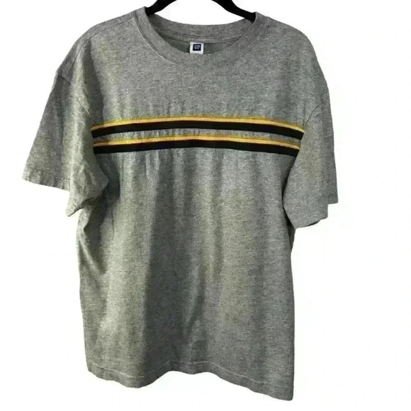 GAP Boys XXL Gray Striped T-Shirt Short Sleeve Crew Neck - Picture 1 of 7